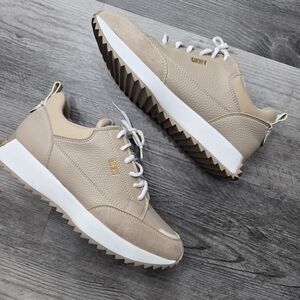 DKNY Nala leather sneakers in a beige color